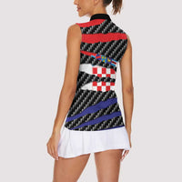 Croatia Beast Women Sleeveless Polo Shirt Ripped Flag Graphic - Wonder Print Shop