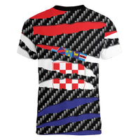 Croatia Beast Women V-Neck T-Shirt Ripped Flag Graphic - Wonder Print Shop