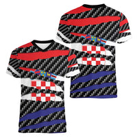 Croatia Beast Women V-Neck T-Shirt Ripped Flag Graphic - Wonder Print Shop