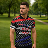 Croatia Beast Zipper Polo Shirt Ripped Flag Graphic - Wonder Print Shop