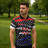 Croatia Beast Zipper Polo Shirt Ripped Flag Graphic - Wonder Print Shop