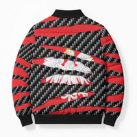Poland Beast Bomber Puffer Jacket Ripped Flag Graphic - Wonder Print Shop