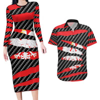 Poland Beast Couples Matching Long Sleeve Bodycon Dress and Hawaiian Shirt Ripped Flag Graphic - Wonder Print Shop