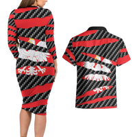 Poland Beast Couples Matching Long Sleeve Bodycon Dress and Hawaiian Shirt Ripped Flag Graphic - Wonder Print Shop