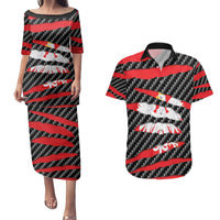 Poland Beast Couples Matching Puletasi and Hawaiian Shirt Ripped Flag Graphic - Wonder Print Shop