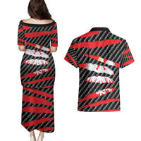 Poland Beast Couples Matching Puletasi and Hawaiian Shirt Ripped Flag Graphic - Wonder Print Shop
