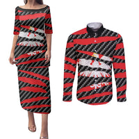 Poland Beast Couples Matching Puletasi and Long Sleeve Button Shirt Ripped Flag Graphic - Wonder Print Shop