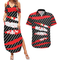 Poland Beast Couples Matching Summer Maxi Dress and Hawaiian Shirt Ripped Flag Graphic - Wonder Print Shop