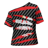 Poland Beast Cross Shoulder Shirt Ripped Flag Graphic - Wonder Print Shop