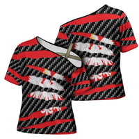 Poland Beast Cross Shoulder Shirt Ripped Flag Graphic - Wonder Print Shop