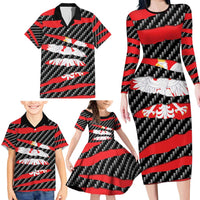 Poland Beast Family Matching Long Sleeve Bodycon Dress and Hawaiian Shirt Ripped Flag Graphic - Wonder Print Shop