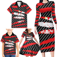 Poland Beast Family Matching Long Sleeve Bodycon Dress and Hawaiian Shirt Ripped Flag Graphic - Wonder Print Shop