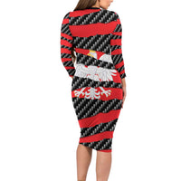 Poland Beast Family Matching Long Sleeve Bodycon Dress and Hawaiian Shirt Ripped Flag Graphic - Wonder Print Shop