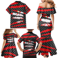 Poland Beast Family Matching Mermaid Dress and Hawaiian Shirt Ripped Flag Graphic - Wonder Print Shop