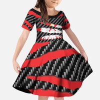 Poland Beast Family Matching Off The Shoulder Long Sleeve Dress and Hawaiian Shirt Ripped Flag Graphic - Wonder Print Shop