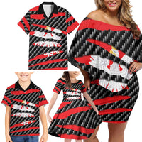 Poland Beast Family Matching Off Shoulder Short Dress and Hawaiian Shirt Ripped Flag Graphic - Wonder Print Shop