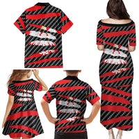 Poland Beast Family Matching Puletasi and Hawaiian Shirt Ripped Flag Graphic - Wonder Print Shop