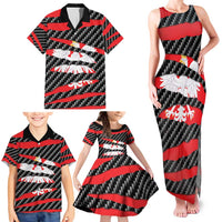 Poland Beast Family Matching Tank Maxi Dress and Hawaiian Shirt Ripped Flag Graphic - Wonder Print Shop
