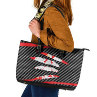 Poland Beast Leather Tote Bag Ripped Flag Graphic - Wonder Print Shop