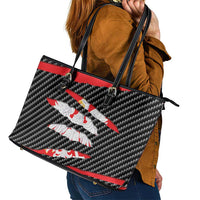 Poland Beast Leather Tote Bag Ripped Flag Graphic - Wonder Print Shop