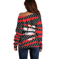 Poland Beast Off Shoulder Sweater Ripped Flag Graphic - Wonder Print Shop
