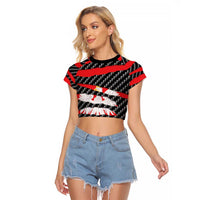 Poland Beast Raglan Cropped T Shirt Ripped Flag Graphic - Wonder Print Shop