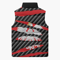 Poland Beast Sleeveless Puffer Jacket Ripped Flag Graphic - Wonder Print Shop