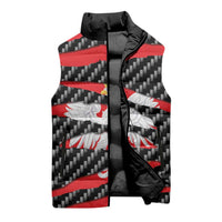 Poland Beast Sleeveless Puffer Jacket Ripped Flag Graphic - Wonder Print Shop