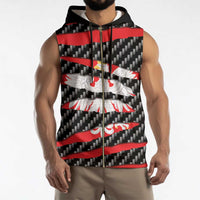 Poland Beast Sleeveless Zip Hoodie Ripped Flag Graphic - Wonder Print Shop