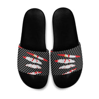 Poland Beast Slide Sandals Ripped Flag Graphic - Wonder Print Shop