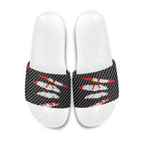 Poland Beast Slide Sandals Ripped Flag Graphic - Wonder Print Shop