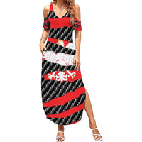 Poland Beast Summer Maxi Dress Ripped Flag Graphic - Wonder Print Shop