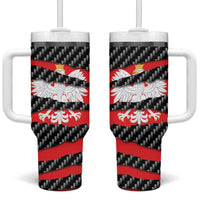 Poland Beast Tumbler With Handle Ripped Flag Graphic - Wonder Print Shop