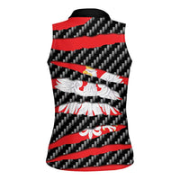 Poland Beast Women Sleeveless Polo Shirt Ripped Flag Graphic - Wonder Print Shop