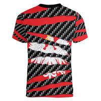 Poland Beast Women V-Neck T-Shirt Ripped Flag Graphic - Wonder Print Shop