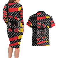 Germany Beast Couples Matching Long Sleeve Bodycon Dress and Hawaiian Shirt Ripped Flag Graphic - Wonder Print Shop