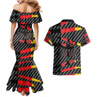 Germany Beast Couples Matching Mermaid Dress and Hawaiian Shirt Ripped Flag Graphic - Wonder Print Shop