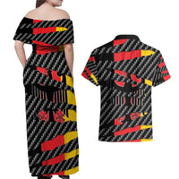 Germany Beast Couples Matching Off Shoulder Maxi Dress and Hawaiian Shirt Ripped Flag Graphic - Wonder Print Shop