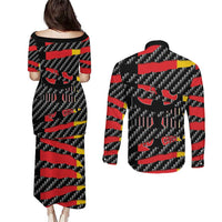 Germany Beast Couples Matching Puletasi and Long Sleeve Button Shirt Ripped Flag Graphic - Wonder Print Shop