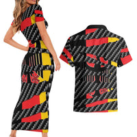 Germany Beast Couples Matching Short Sleeve Bodycon Dress and Hawaiian Shirt Ripped Flag Graphic - Wonder Print Shop