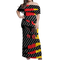 Germany Beast Off Shoulder Maxi Dress Ripped Flag Graphic - Wonder Print Shop