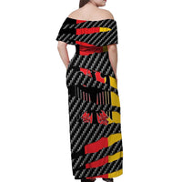 Germany Beast Off Shoulder Maxi Dress Ripped Flag Graphic - Wonder Print Shop