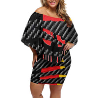 Germany Beast Off Shoulder Short Dress Ripped Flag Graphic - Wonder Print Shop
