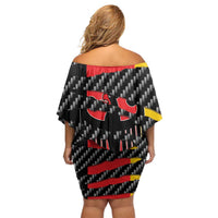 Germany Beast Off Shoulder Short Dress Ripped Flag Graphic - Wonder Print Shop