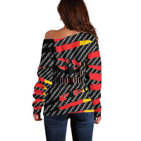Germany Beast Off Shoulder Sweater Ripped Flag Graphic - Wonder Print Shop