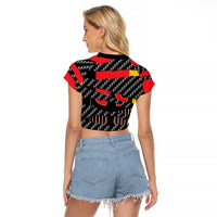 Germany Beast Raglan Cropped T Shirt Ripped Flag Graphic - Wonder Print Shop