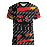 Germany Beast Women V-Neck T-Shirt Ripped Flag Graphic - Wonder Print Shop