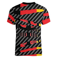 Germany Beast Women V-Neck T-Shirt Ripped Flag Graphic - Wonder Print Shop