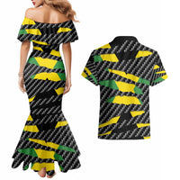 Jamaica Beast Couples Matching Mermaid Dress and Hawaiian Shirt Ripped Flag Graphic - Wonder Print Shop