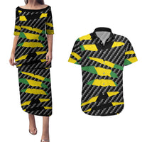 Jamaica Beast Couples Matching Puletasi and Hawaiian Shirt Ripped Flag Graphic - Wonder Print Shop
